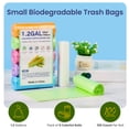 thumbnail image 2 of 100 Count Biodegradable 1.2 Gallon SmallTrash Bags,5 Liter,5 Rolls Kitchen Bathroom Bedroom Trash Can Liners, Plant-Based Leakproof Garbage Bags for Home Office Use,Multiple colors, 2 of 9