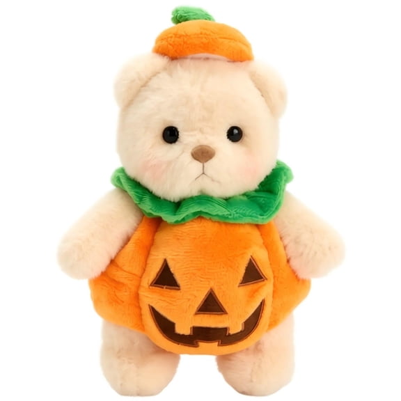 Halloween Pumpkin Bear Plush, 9.8-inch Soft Plush Pumpkin Bear Stuffed Animal Plush, Perfect Birthday Halloween Gifts & Decorations