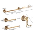 thumbnail image 2 of Juego de accesorios de baño MOGFCT de bronce envejecido con patrón tallado, 2 of 5