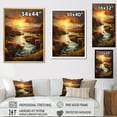thumbnail image 4 of Designart "Reflections Warm Dam Sunset wall art" Cityscapes Floater Framed Wall Art Living Room, 4 of 7