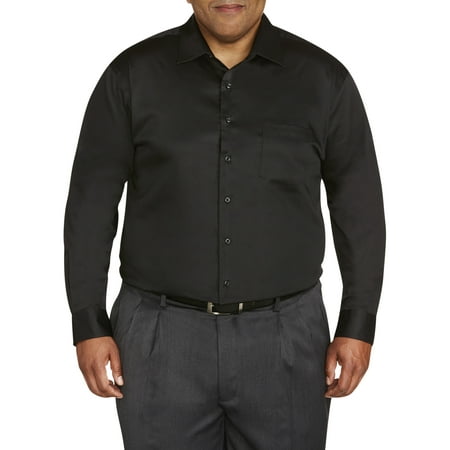 Canyon Ridge Big Men's Long Sleeve Solid Sateen Wrinkle Resistant Dress Shirt, up to 5XL