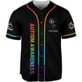 thumbnail image 2 of Personalized Autism Awareness Baseball Jersey, Puzzle Ribbon Awareness Shirt Baseball Okay to be Different Autism (4XL), 2 of 4