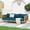 Teal+Teak, variant on Harper & Bright Designs Outdoor Wicker 3 Seater Couch, Patio Sofa with Deep Seat, Outdoor Daybed with Cushions for Garden, Light Teal+Teak
