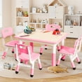 thumbnail image 3 of Mesa Moderna para Niños y Juego de 4 Sillas, Mesa Ajustable de 31.5" con Patas Antideslizantes y Escritorio con Diseño de Grafiti, Juego para Preescolar, 3 of 9