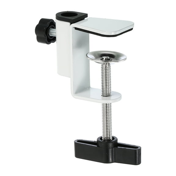 Uxcell 0.49" Hole Dia. Universal C Clamp Table Lamp Microphone Arm Mount Desk Clamp, White