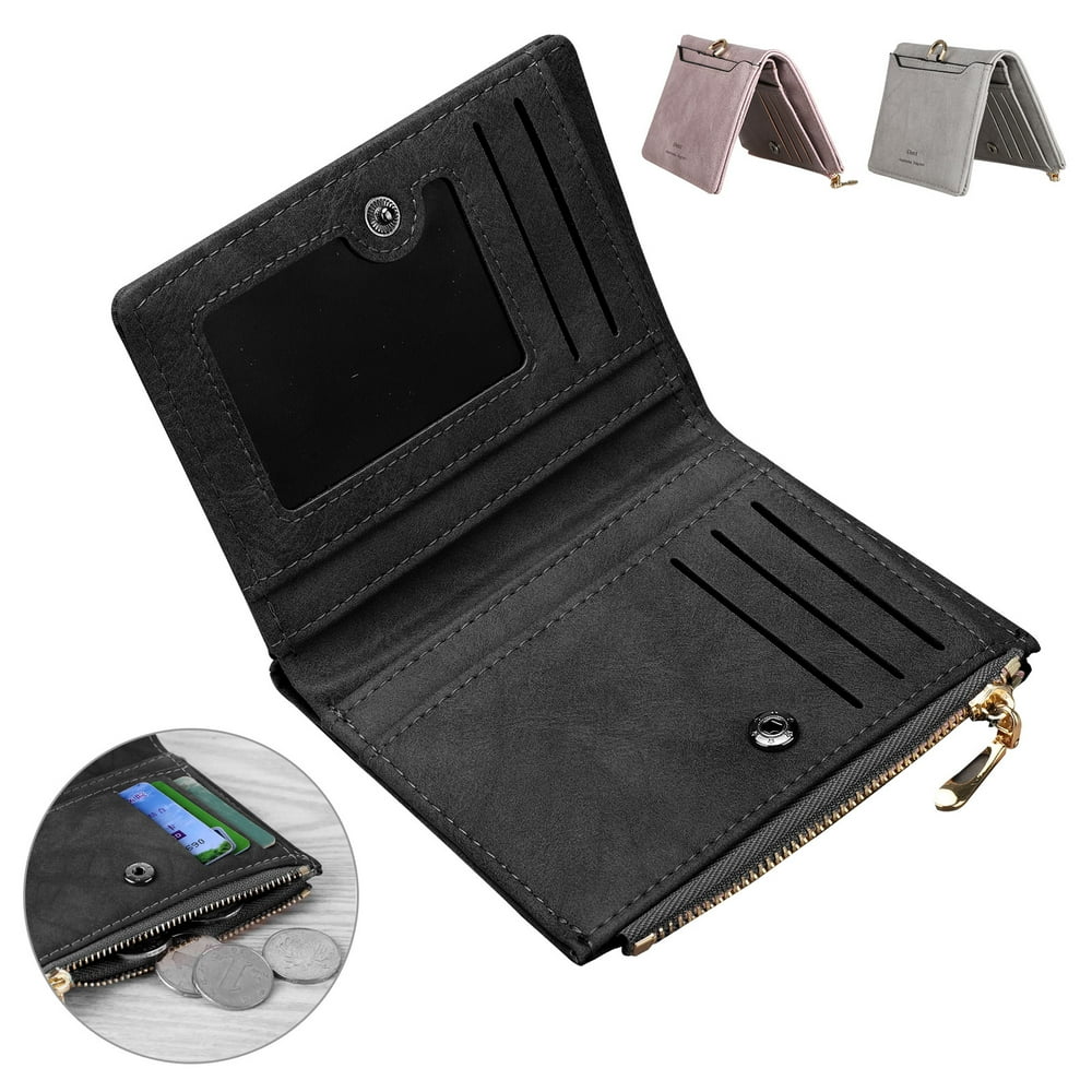 EEEkit Women's RFID Bifold Leather Small Wallet, Ladies Mini Purse