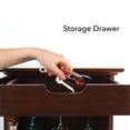 thumbnail image 4 of Atlantic Herrin Locking Bar Cabinet with Smoked Frosted Glass Door, Chestnut Woodgrain, 4 of 7