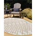 thumbnail image 3 of Rugs.com Jill Zarin Outdoor Collection Rug – 7' 10 x 10' Oval Beige Flatweave Rug Perfect For Living Rooms, Large Dining Rooms, Open Floorplans, 3 of 9