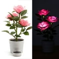 thumbnail image 1 of 3 Led Rose Lantern Solar 3 Heads Rose LED Potted Table Lamp Night Light, 1 of 3