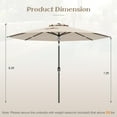 thumbnail image 3 of Gymax 300 CM Patio Umbrella Heavy Duty Market Umbrella w/ Tilt Mechanism Crank Handle Beige, 3 of 10
