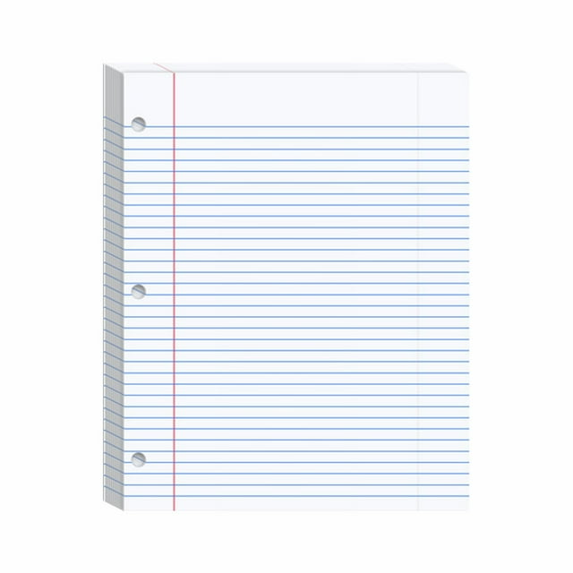 MVRLSH Under $10! 3 Hole Punched Folder Paper 100 Sheets Lined College Ruled 8.5 X 11 Inch For 3 Ring Organize Notes School/ Paper