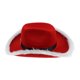 thumbnail image 5 of Gorro de vaquera navideño, gorro de Papá Noel, gorro vaquero rojo y blanco con ala blanca para fiestas de disfraces navideños, 5 of 8