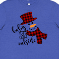 thumbnail image 4 of Inktastic Baby It's Cold Outside Cute Snowman in Plaid Print Youth T-Shirt, 4 of 5
