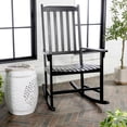 thumbnail image 2 of Seagrove Farmhouse Classic Slat-Back 350-LBS Support Acacia Wood Outdoor Rocking Chair, Black, 2 of 7