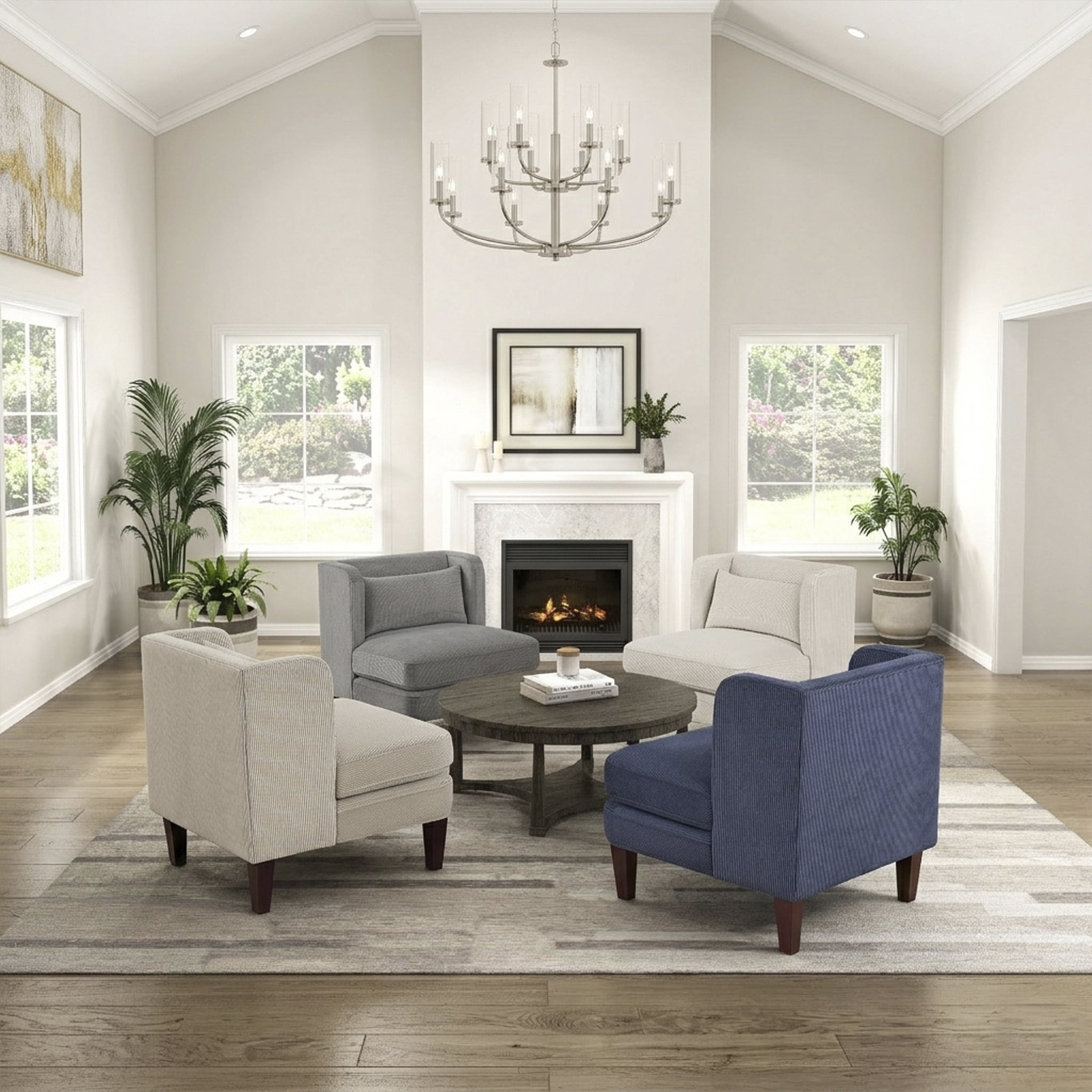 OakvillePark Terncliffe Corduroy Accent Chair with Pillow, Beige