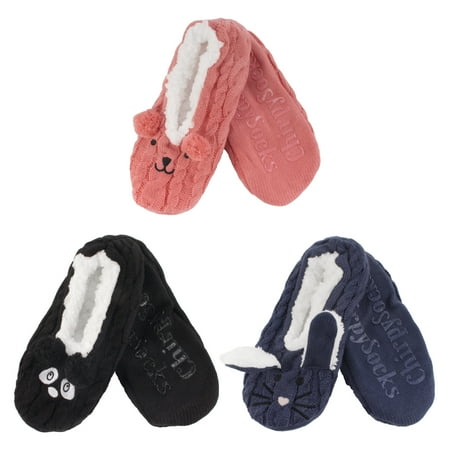 

BambooMN Adult Super Soft Warm Cozy Animal Slippers Assortment C Medium 3 Pairs