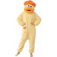 thumbnail image 2 of Funny Big Mouth Monster Onesie - Soft Plush Animal Cosplay Pajamas with Pink Hair Comb for Halloween, Loungewear & Party Costume (Yellow-S), 2 of 10