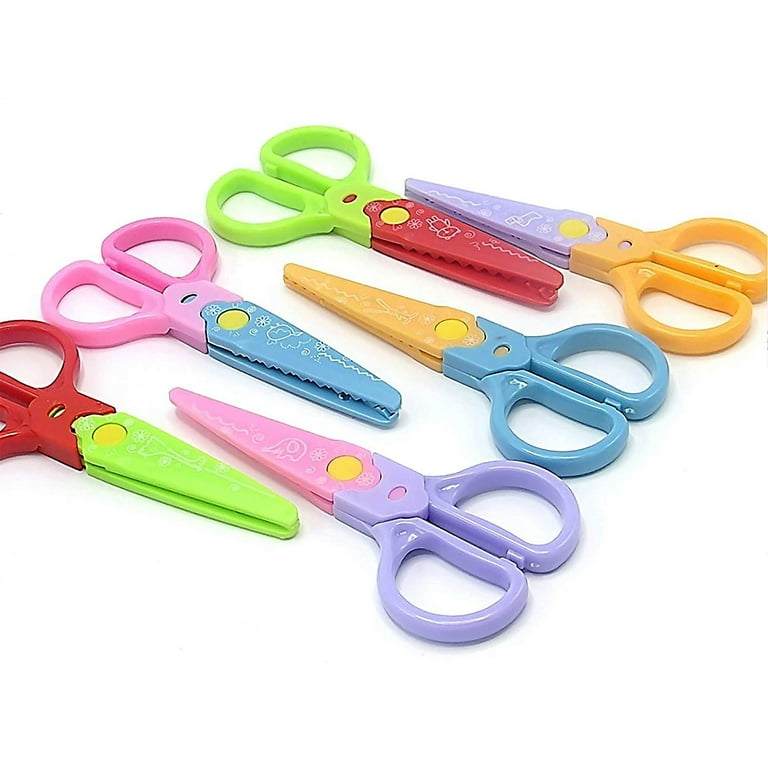1pc Art Scissors For Children, Plastic Edge-wrapping Spring Scissors, Safe  Blades For School, Convenient For Kids Cutting Needs