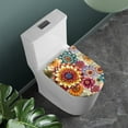 thumbnail image 2 of ZIATUBLES Toilet Lid Cover Washable Elastic Edge Stretch Toilet Seat Lid Cover Replacement Toilet Bowl Lid Cover Bathroom Decor Accessories, Boho Mandala Floral, 2 of 6