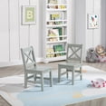 thumbnail image 3 of eHemco Solid Hard Wood X Back Kids Chair, Sage Green, Set of 2, 3 of 6