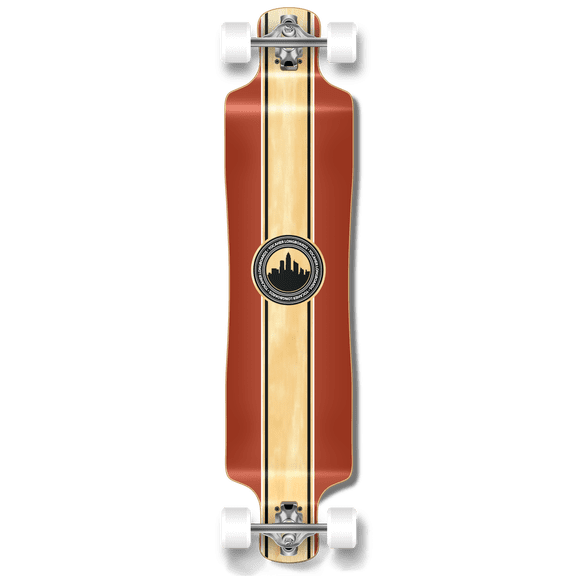 Yocaher Lowrider Crest Burgundy Longboard Complete