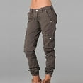 thumbnail image 2 of LEAVINGSUO Womens Plus Size Clearance Pants under $10 Women Ladies Solid Pants Hippie Punk Trousers Streetwear Jogger Pocket Loose Overalls Long Pants Dark Gray XXXXL, 2 of 5