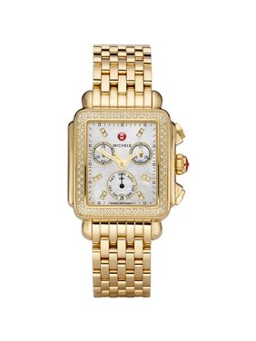 Michele Deco Day Mother of Pearl Dial Gold-tone Diamond Dial Watch MWW06P000100