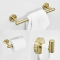 thumbnail image 4 of Accesorios de baño de acero inoxidable, soporte para toallas, soporte para papel higiénico, gancho, acabado en oro cepillado, 3 piezas, 4 of 5