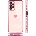 thumbnail image 4 of for Samsung Galaxy A23 5G Case Love Heart Plating Electroplate Luxury Elegant Case Camera Protector Soft TPU Shockproof Protective Corner Back Cover Galaxy A23 5G Case -Pink, 4 of 10