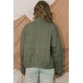 thumbnail image 2 of Women's Green Zip-Up Pocket Quilted Jacket – Casual Winter Outerwear for Daily Wear [ZhiHiMeRi] | 2XL, 2 of 7