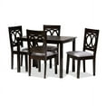thumbnail image 2 of Baxton Studio Lenoir Modern and Contemporary Gray Fabric Upholstered Espresso Brown Finished Wood 5-Piece Dining Set, 2 of 5
