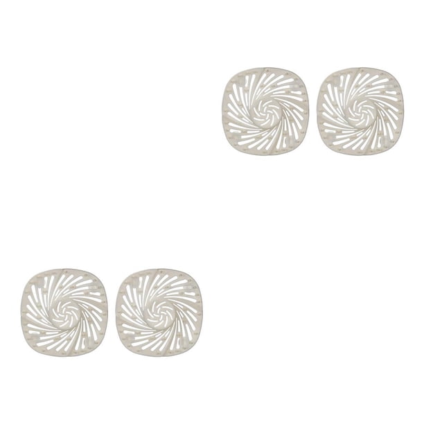 Ounissouiy Filtro de fregadero de cocina colador de baño cuadrado cubierta de colector de pelo de bañera con ventosa accesorios portátiles Beige 2piezas