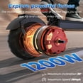 thumbnail image 6 of 48V 1200W Adult Electric Scooter with 34-mile Range, 28 mph top Speed, 265 pound Load Capacity, Front and Rear Dual Shock Absorbers, LED Screen Design, 11 in off-road Tires, NFC, Foldable Portability, 6 of 12