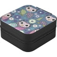 thumbnail image 7 of GZHJMY Cute Owl Flower Travel Jewelry Box, PU Leather Small Jewelry Organizer Boxes for Women Girls, Mini Portable Jewerly Storage Display Holder for Earrings, Ring, Necklaces, Bracelets（132）, 7 of 7