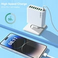 thumbnail image 3 of 65W 8 Ports USB Charger Quick Charge 3.0 Portable Wall Mobile Fast Charger Phone Adapter, 3 of 4