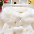 thumbnail image 6 of Odeerbi Toddler Winter Coat Kids Girls Outerwear Jackets Autumn Baby Polka Dot Pearl Decoration Plush Warm Cotton Coat White, 6 of 9