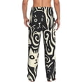 thumbnail image 3 of Uemuo Abstract Cat Faces Pattern Pattern Men's Wide Leg Palazzo Lounge Pants with Pockets Light Weight Loose Comfy Casual Pajama Pants-Medium, 3 of 9