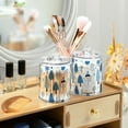 thumbnail image 3 of Yayeee 2 Pack Qtip Holder Bathroom Cotton Swab Canister with Lid Clear Dispenser Set, Simple Cartoon Snowmen, 3 of 6