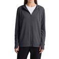 thumbnail image 2 of longantii Women's Sun Hoodies Lightweight Jacket for Women Zip Up UPF 50+ UV Shirt Long Sleeves Black XXL, 2 of 6