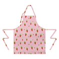 thumbnail image 2 of Strawberry Plants Fruit Polka Dot Pink Apron-Garden Aprons for Women with Pockets-Cotton Linen Waterproof Kitchen Cooking Gardening Aprons Adjustable for Kitchen,Cooking,BBQ and Salon 33x27 Inch, 2 of 3
