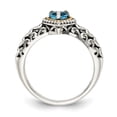 thumbnail image 2 of Shey Couture Sterling Silver with 14K Accent Antiqued Blue Topaz Heart Ring, 2 of 7