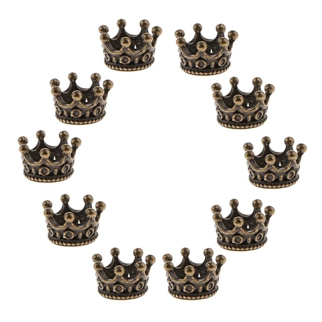 Piezas de de Corona de Aleación DIY, Venta Al Por Mayor, Suministros de de 6X11mm, de Corona con Agujero Grande, Accesorios de , Bronce BLESIY Crown Charms Beads