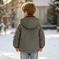 thumbnail image 5 of Ceisia Boys Hooded Coat 2 To 9 Years Little Kids Autumn Winter Solid Fleece Lined Thick Zip Pocket Warm Cotton Padded Outerwear Jacket Gift, 5 of 8