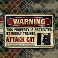 thumbnail image 2 of Placa Metal Vintage Advertencia Gato Pintura Hierro Rectangular Artística Pared 30x20cm, 2 of 9