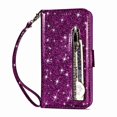 thumbnail image 2 of For Apple iPhone XS Max Wallet Leather Case Diamond Glitter Bling Zipper Stand Shockproof Cover, 2 of 6