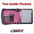 thumbnail image 6 of Case-it Classic Zipper Binder, 2" O-Ring with mesh pockets and shoulder strap and handle, 350 Page Capacity, D-251 Light Pink, 6 of 10