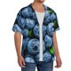 thumbnail image 2 of Balery Fresh Blueberries Camisa Casual de Manga Corta con Botones para Hombre, Texturizada, Estilo Cubano, para Playa, Verano-XX-Large, 2 of 5