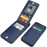 REQO iPhone 7 Plus iPhone 8 Plus Case Wallet with Credit Card Holder, Premium Leather Magnetic Clasp Kickstand Heavy Duty Protective Cover for iPhone 7/8 Plus 5.5 Inch(Blue)