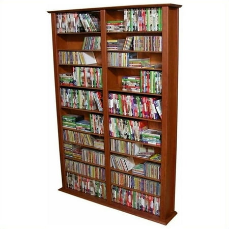 Venture Horizon Double 76″ Tall CD DVD Wall Media Storage Rack-Cherry Venture Horizon Double 76″ Tall CD DVD Wall Media Storage Rack-Cherry