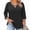 30# Black, variant on Womens Plus Size 3/4 Sleeve Tops Summer Casual Cut Out Ring Keyhole Neck T-Shirts Loose Fit Tees Tunic Shirts,Army Green,2XL